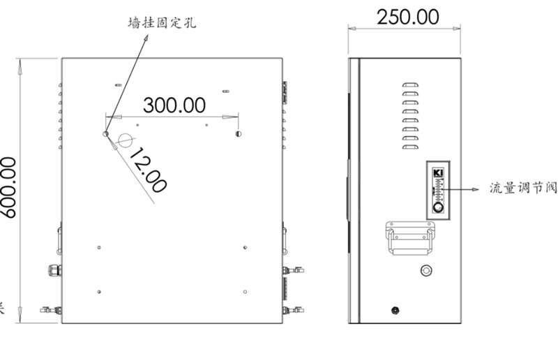 二次供水水質監(jiān)測微系統(tǒng)側視圖