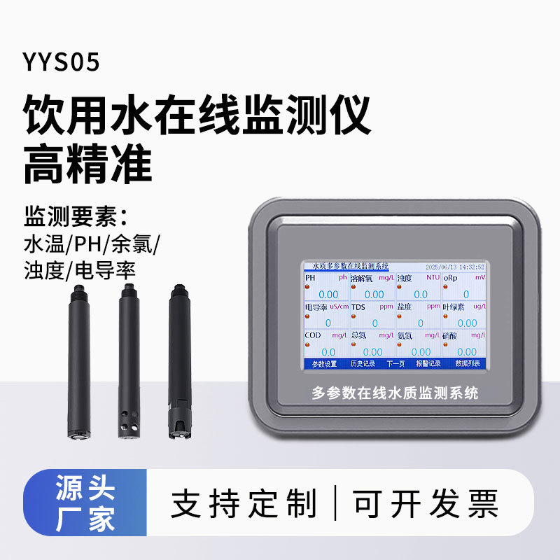 飲用水水質(zhì)監(jiān)測參數(shù)(水溫、ph、余氯、濁度、電導(dǎo)率)