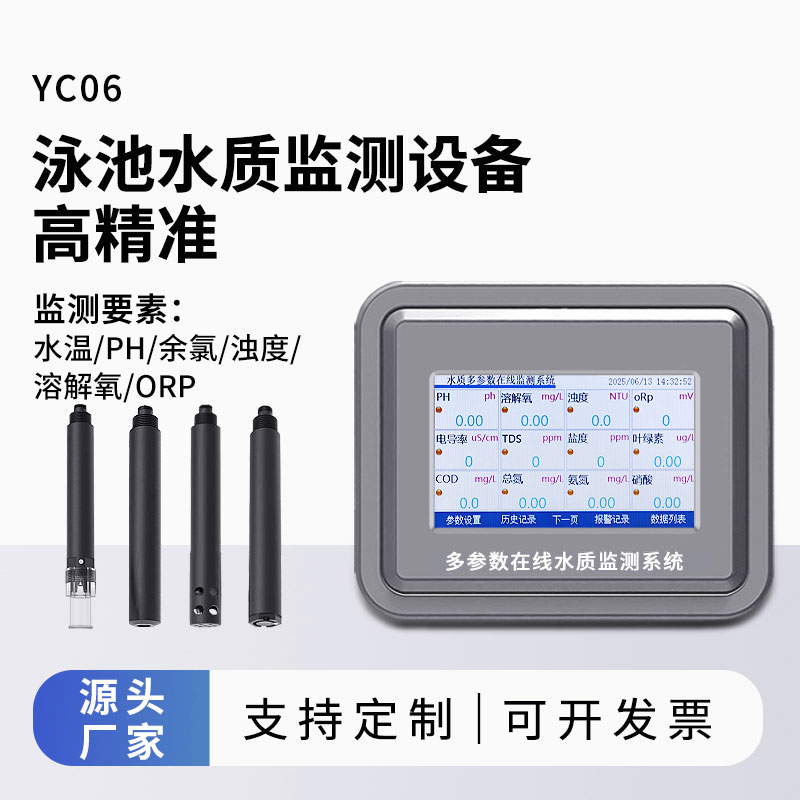 泳池水質(zhì)監(jiān)測參數(shù)（水溫、ph、余氯、濁度、溶解氧、orp）